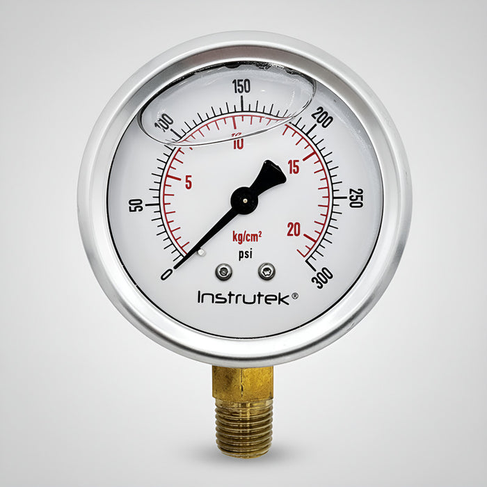 Manómetro Inox Glicerina 2.5 PLG , 300 Psi (aire, Agua)