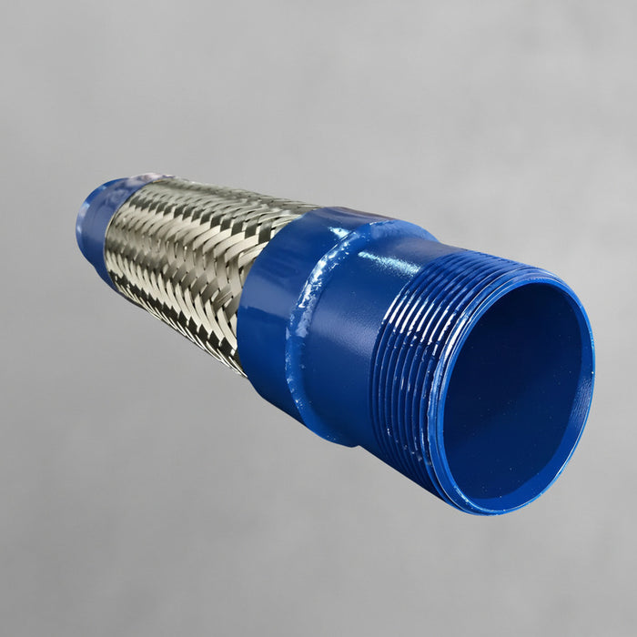 Manguera Metálica Flexible De 3 X 30 Cm Con Niple Azul