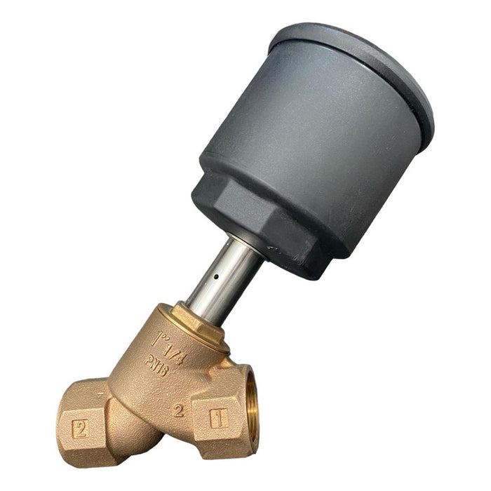 Válvula Inclinada Neumática De 1-1/4 Marca Asco En Bronce