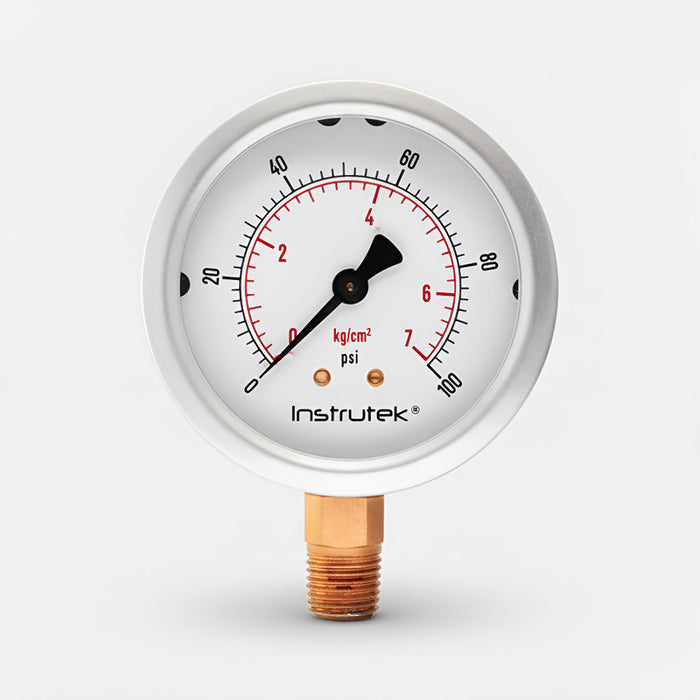 Manómetro Inox Glicerina 2.5 PLG , 100 Psi (aire, Agua)