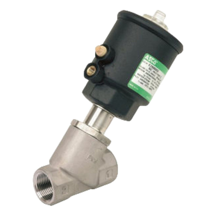 Válvula Inclinada Neumática De 1/2 Marca Asco En Inoxidable