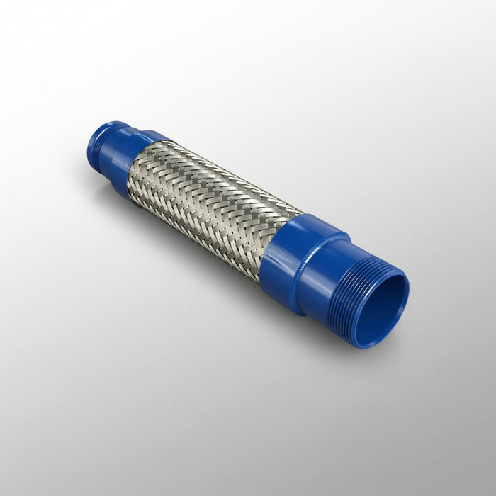 Manguera Metálica Flexible De 3 X 30 Cm Con Niple Azul