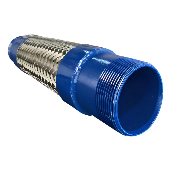 Manguera Metálica Flexible De 1-1/2 X 10 PuLG Con Niple Azul