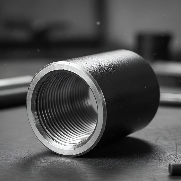 Cople Roscado De 1-1/2 Pulgadas De Acero Negro C-40