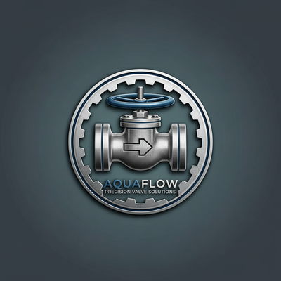 me genera un logotipo realista de una valvula o una fabrica